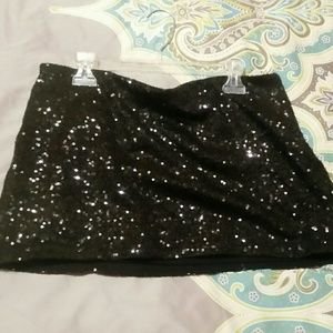 Bebe black sequin mini skirt